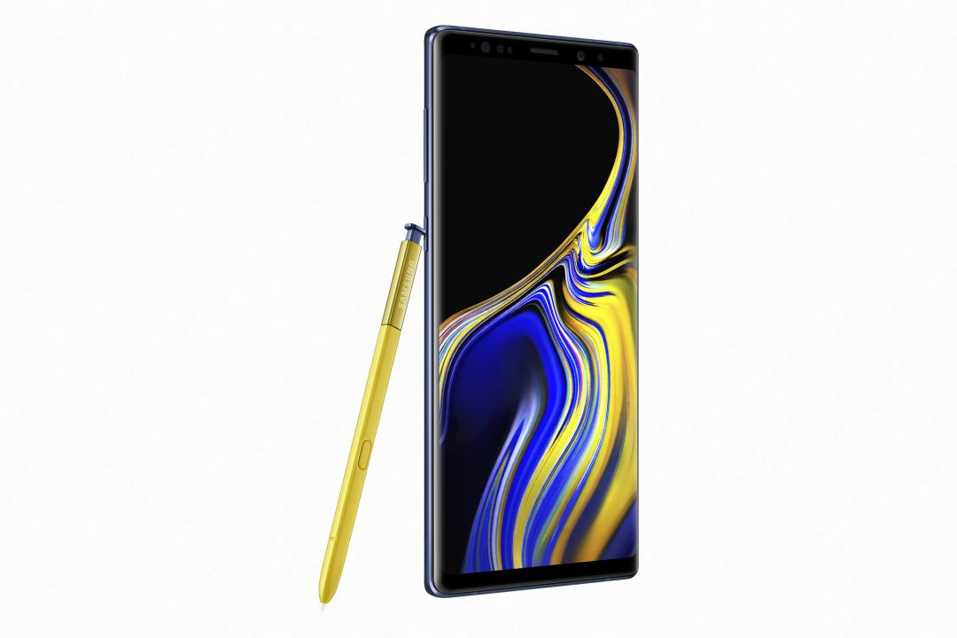 Galaxy note 9 blue and yellow