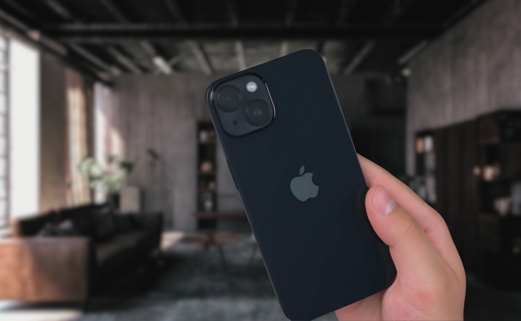 Iphone 14 Colours: A Style Guide For Every Shade Iphone 14 midnight with dark living room background