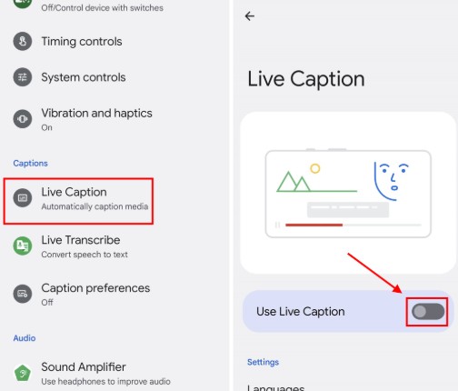 Making Phones Work For Everyone: A Guide To Accessibility Features Live captions setting on android phone